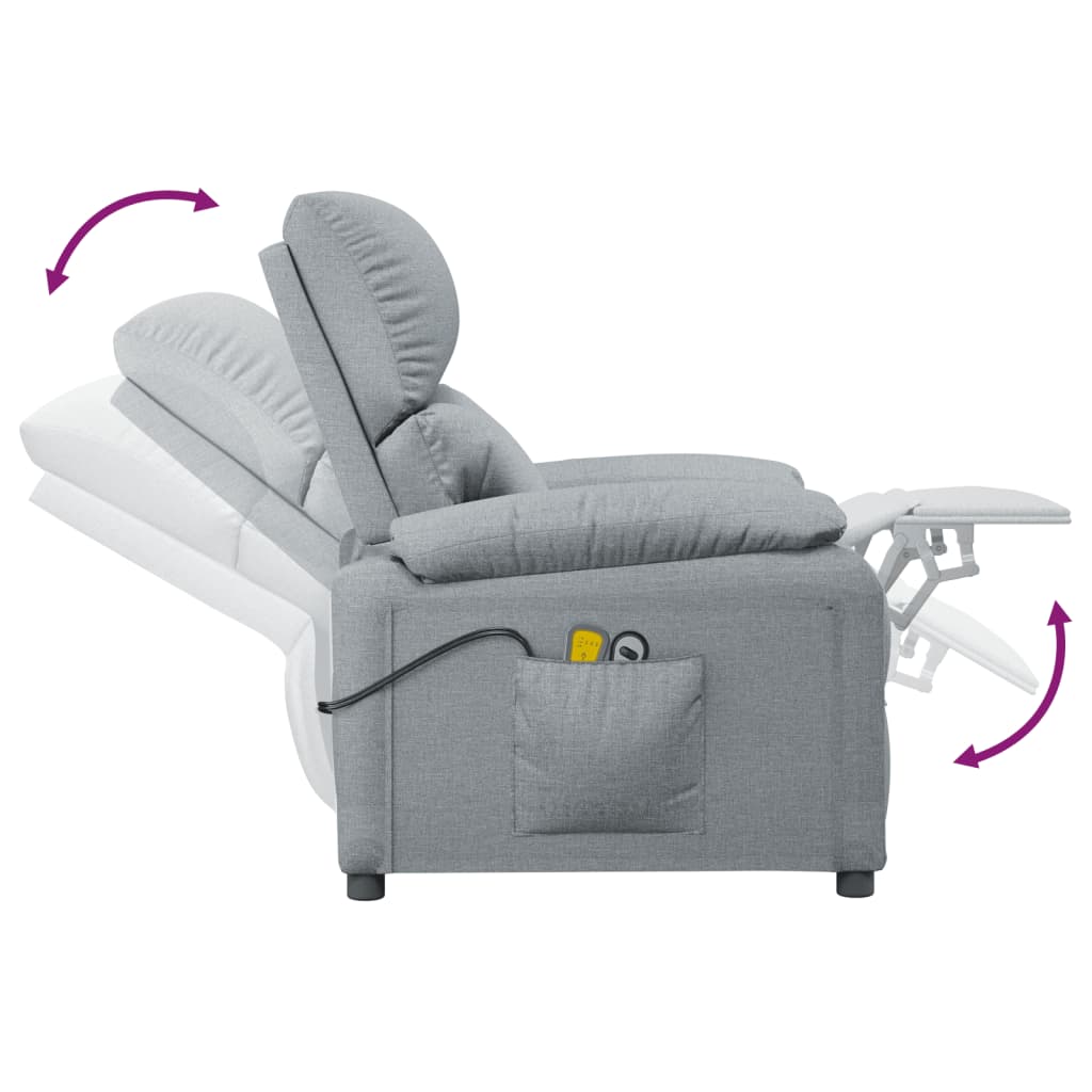 Massagestoel elektrisch stof lichtgrijs is nu te koop bij PeponiXL, paradijselijk wonen!