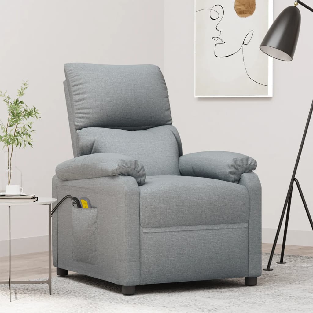 Massagestoel elektrisch stof lichtgrijs is nu te koop bij PeponiXL, paradijselijk wonen!