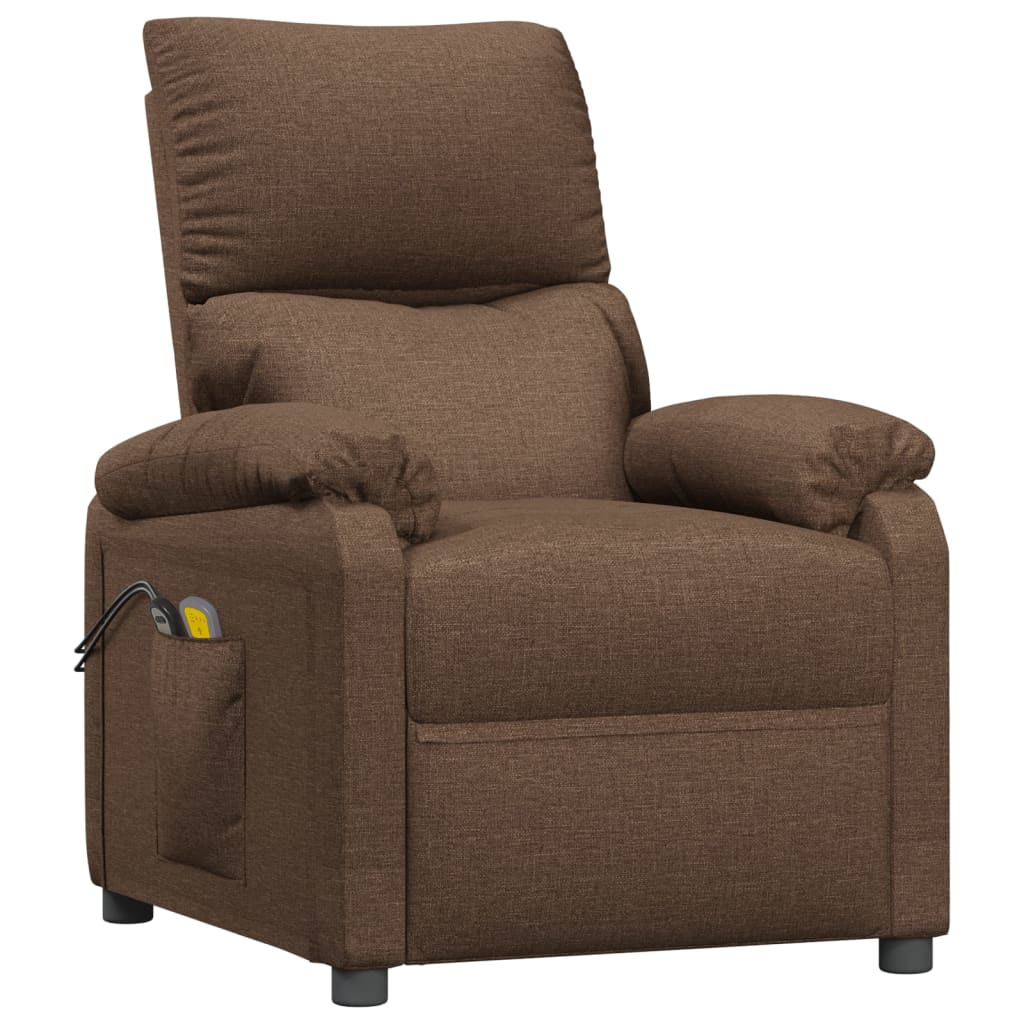 Massagestoel elektrisch verstelbaar stof bruin is nu te koop bij PeponiXL, paradijselijk wonen!