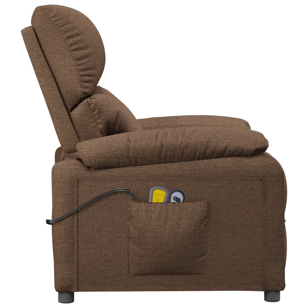 Massagestoel elektrisch verstelbaar stof bruin is nu te koop bij PeponiXL, paradijselijk wonen!
