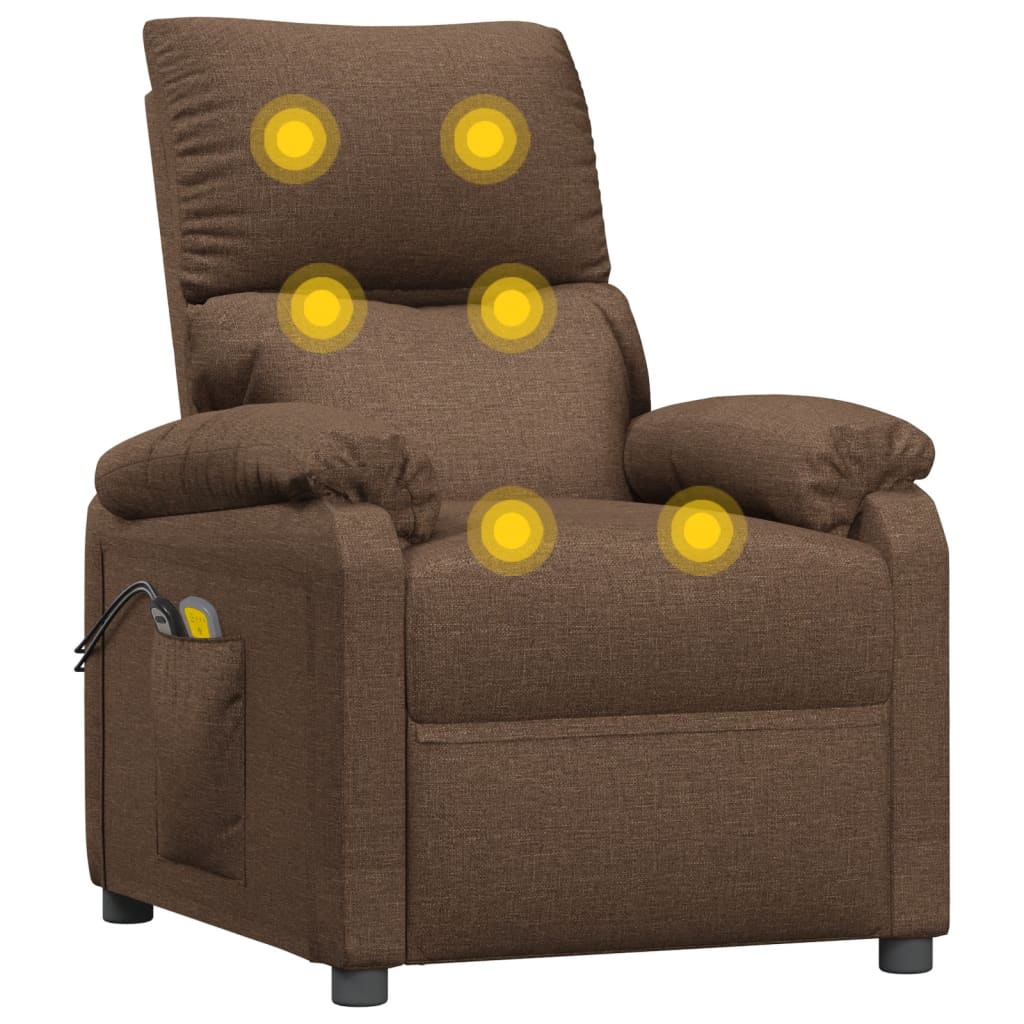 Massagestoel elektrisch verstelbaar stof bruin is nu te koop bij PeponiXL, paradijselijk wonen!
