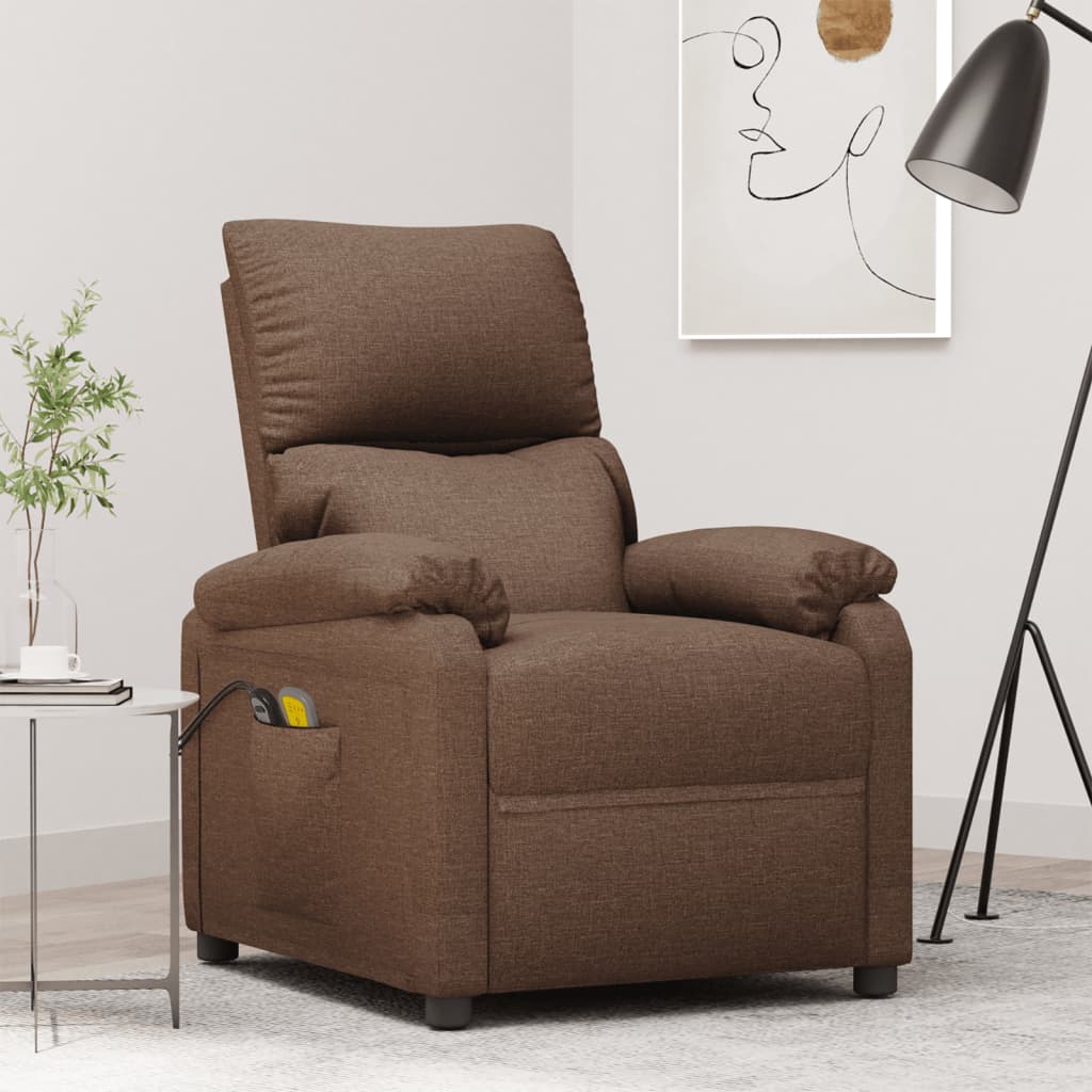 Massagestoel elektrisch verstelbaar stof bruin is nu te koop bij PeponiXL, paradijselijk wonen!