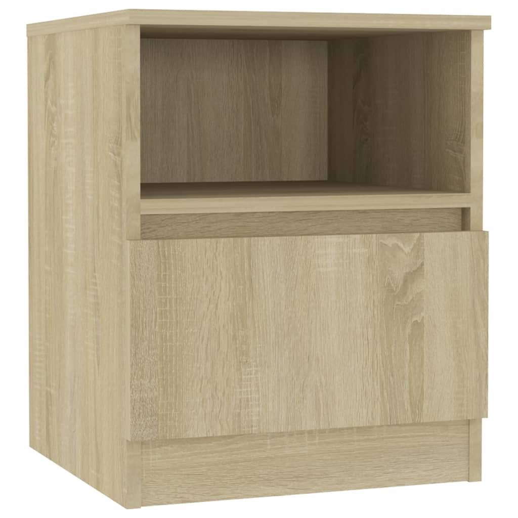 Nachtkastjes 2 st 40x40x50 cm bewerkt hout sonoma eikenkleurig is nu te koop bij PeponiXL, paradijselijk wonen!