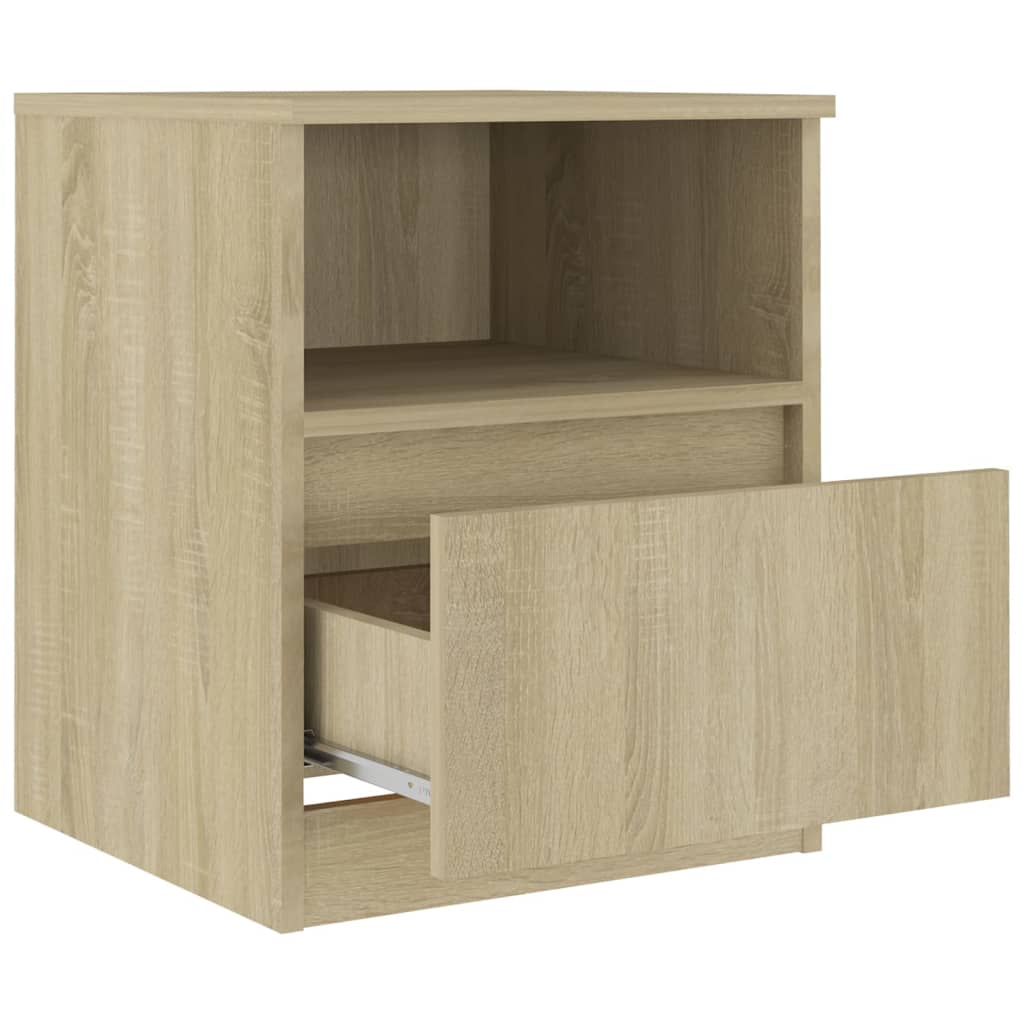 Nachtkastjes 2 st 40x40x50 cm bewerkt hout sonoma eikenkleurig is nu te koop bij PeponiXL, paradijselijk wonen!