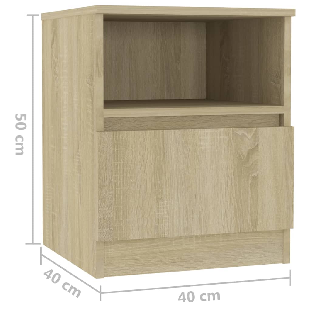 Nachtkastjes 2 st 40x40x50 cm bewerkt hout sonoma eikenkleurig is nu te koop bij PeponiXL, paradijselijk wonen!