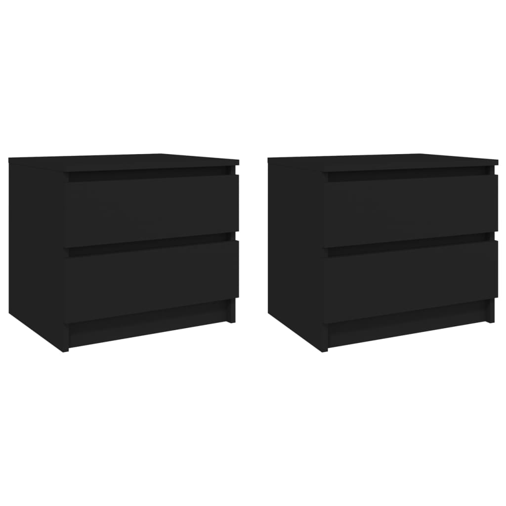 Nachtkastjes 2 st 50x39x43,5 cm bewerkt hout zwart is nu te koop bij PeponiXL, paradijselijk wonen!