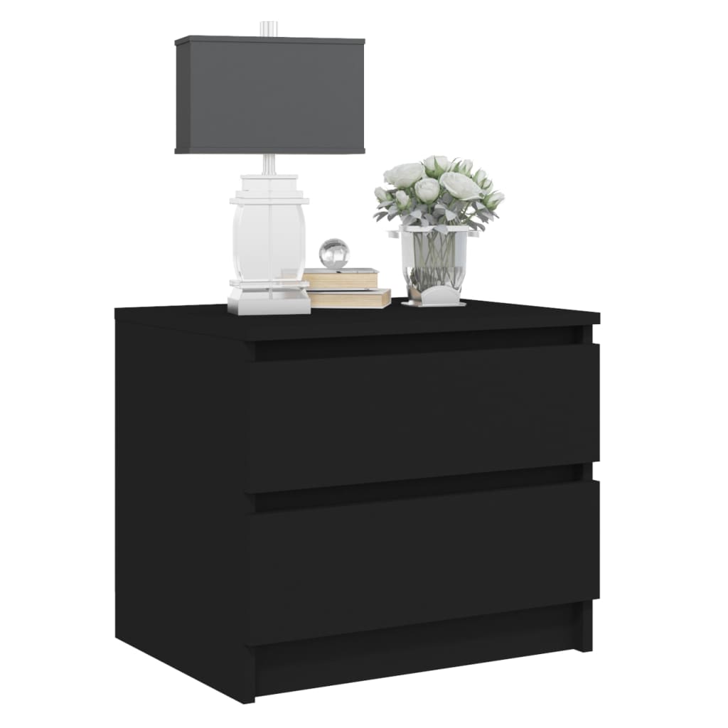 Nachtkastjes 2 st 50x39x43,5 cm bewerkt hout zwart is nu te koop bij PeponiXL, paradijselijk wonen!