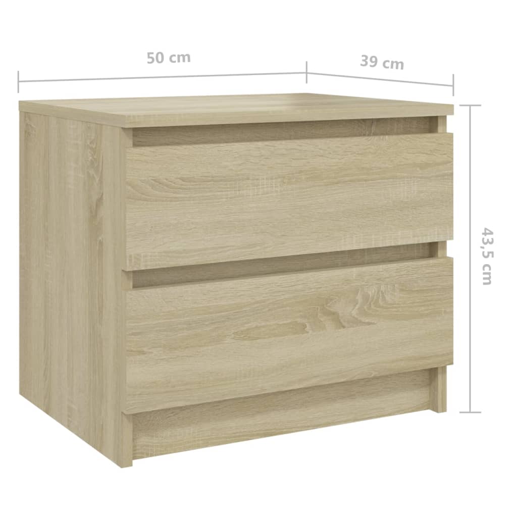 Nachtkastjes 2 st 50x39x43,5 cm bewerkt hout sonoma eikenkleur is nu te koop bij PeponiXL, paradijselijk wonen!