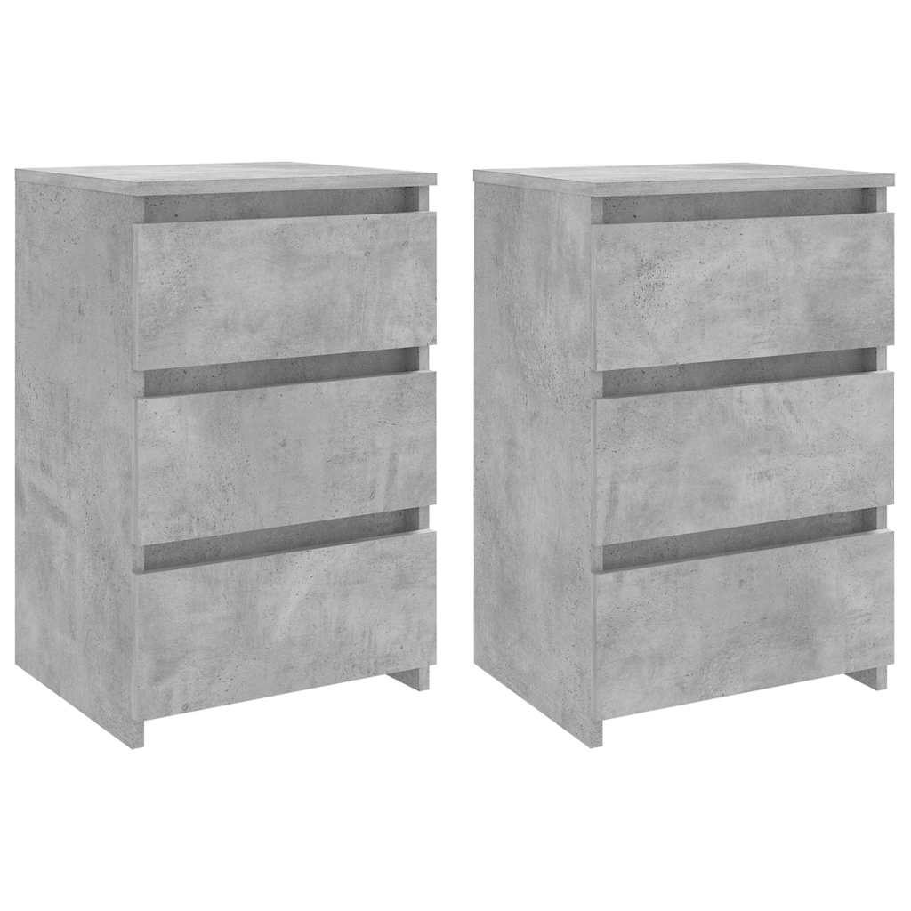 Nachtkastjes 2 st 40x35x62,5 cm bewerkt hout betongrijs is nu te koop bij PeponiXL, paradijselijk wonen!