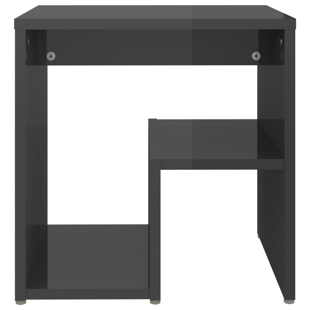 Nachtkastjes 2 st 40x30x40 cm bewerkt hout hoogglans grijs is nu te koop bij PeponiXL, paradijselijk wonen!