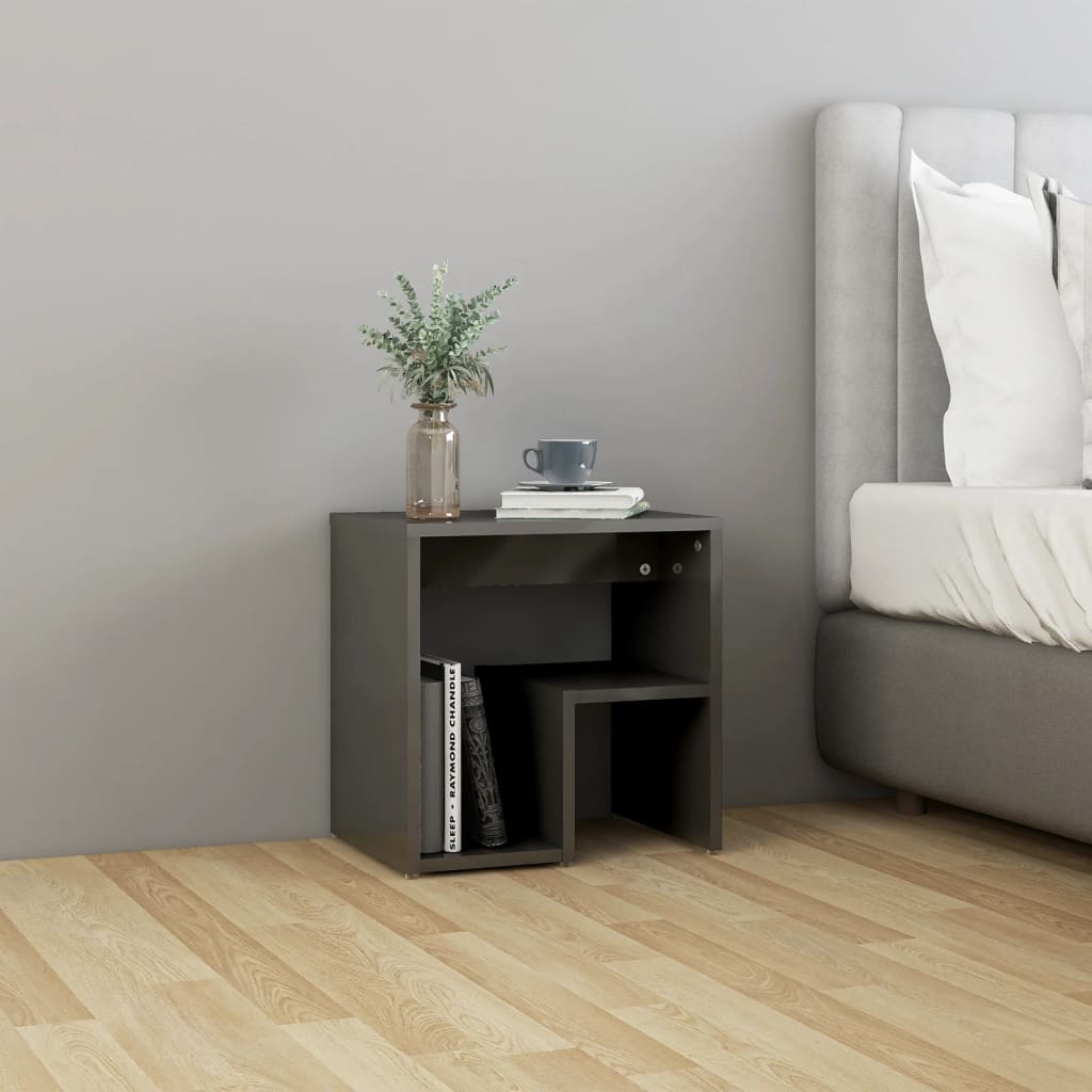 Nachtkastjes 2 st 40x30x40 cm bewerkt hout hoogglans grijs is nu te koop bij PeponiXL, paradijselijk wonen!