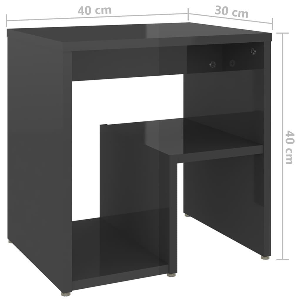 Nachtkastjes 2 st 40x30x40 cm bewerkt hout hoogglans grijs is nu te koop bij PeponiXL, paradijselijk wonen!