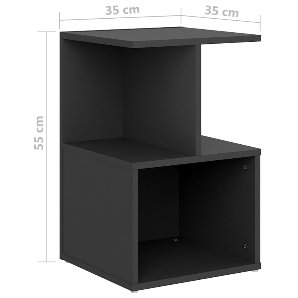 Nachtkastjes 2 st 35x35x55 cm bewerkt hout grijs is nu te koop bij PeponiXL, paradijselijk wonen!