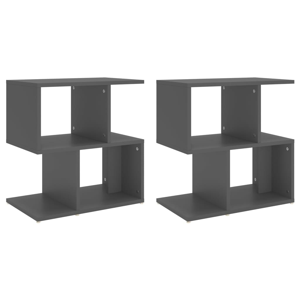 Nachtkastjes 2 st 50x30x51,5 cm bewerkt hout grijs is nu te koop bij PeponiXL, paradijselijk wonen!