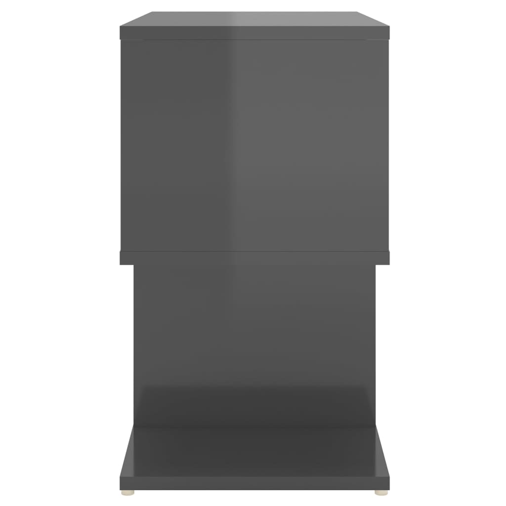 Nachtkastjes 2 st 50x30x51,5 cm bewerkt hout hoogglans grijs is nu te koop bij PeponiXL, paradijselijk wonen!