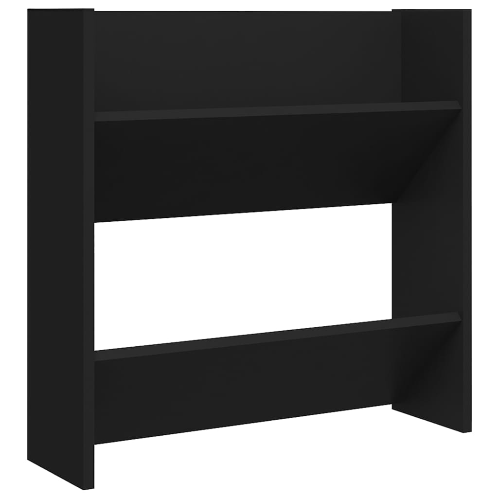 Wandschoenenkasten 4 st 60x18x60 cm bewerkt hout zwart is nu te koop bij PeponiXL, paradijselijk wonen!