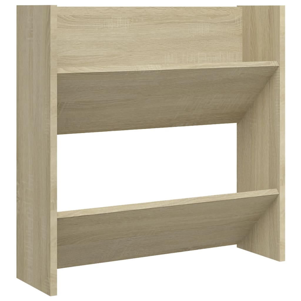 Wandschoenenkasten 2 st 60x18x60 cm spaanplaat sonoma eiken is nu te koop bij PeponiXL, paradijselijk wonen!