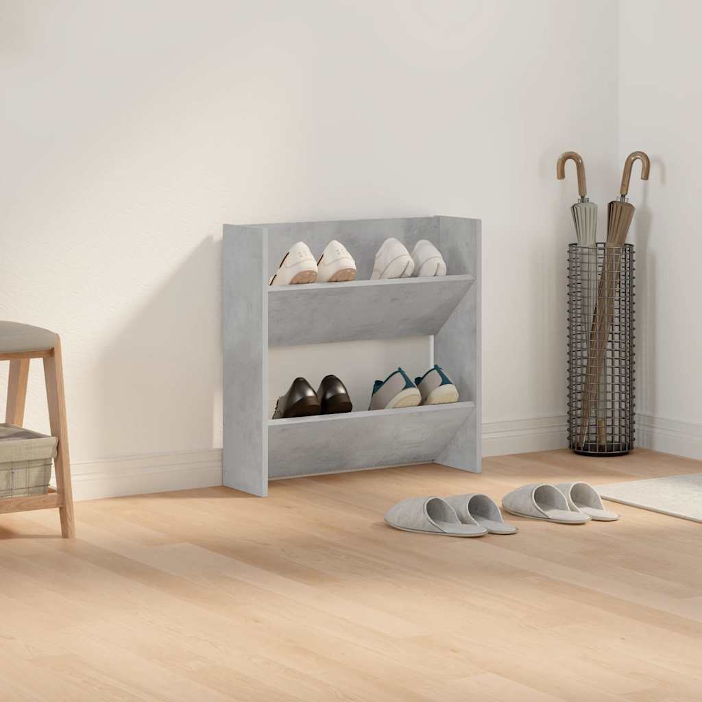 Wandschoenenkast 60x18x60 cm spaanplaat betongrijs is nu te koop bij PeponiXL, paradijselijk wonen!