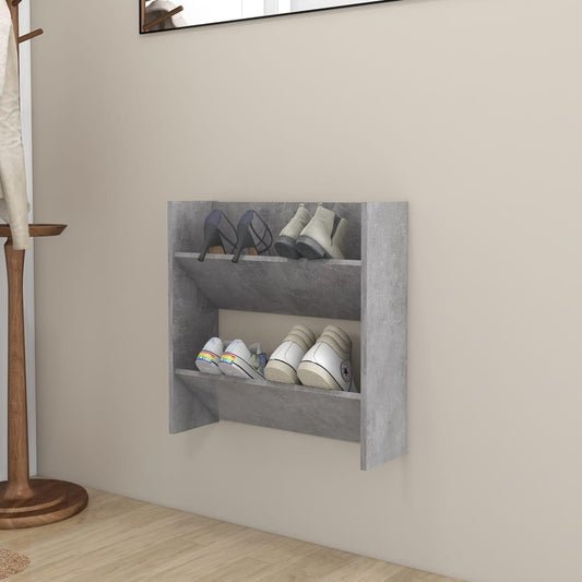Wandschoenenkast 60x18x60 cm spaanplaat betongrijs is nu te koop bij PeponiXL, paradijselijk wonen!