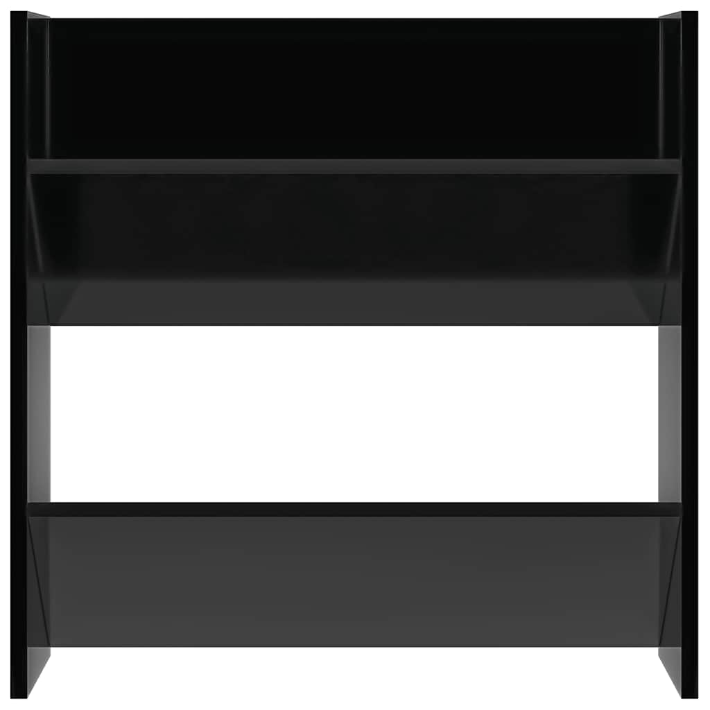 Wandschoenenkasten 4 st 60x18x60 cm hout hoogglans zwart is nu te koop bij PeponiXL, paradijselijk wonen!