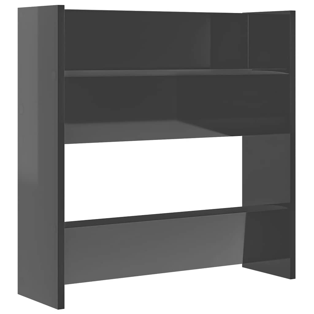 Wandschoenenkasten 4 st 60x18x60 cm hout hoogglans grijs is nu te koop bij PeponiXL, paradijselijk wonen!