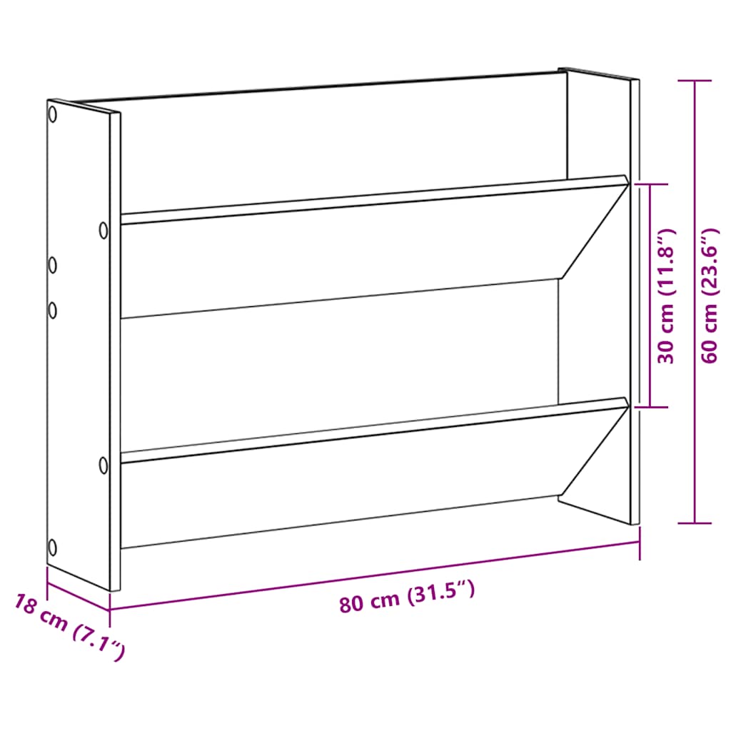 Wandschoenenkasten 2 st 80x18x60 cm spaanplaat wit is nu te koop bij PeponiXL, paradijselijk wonen!