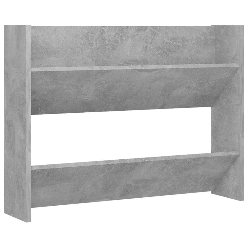 Wandschoenenkast 80x18x60 cm bewerkt hout betongrijs is nu te koop bij PeponiXL, paradijselijk wonen!