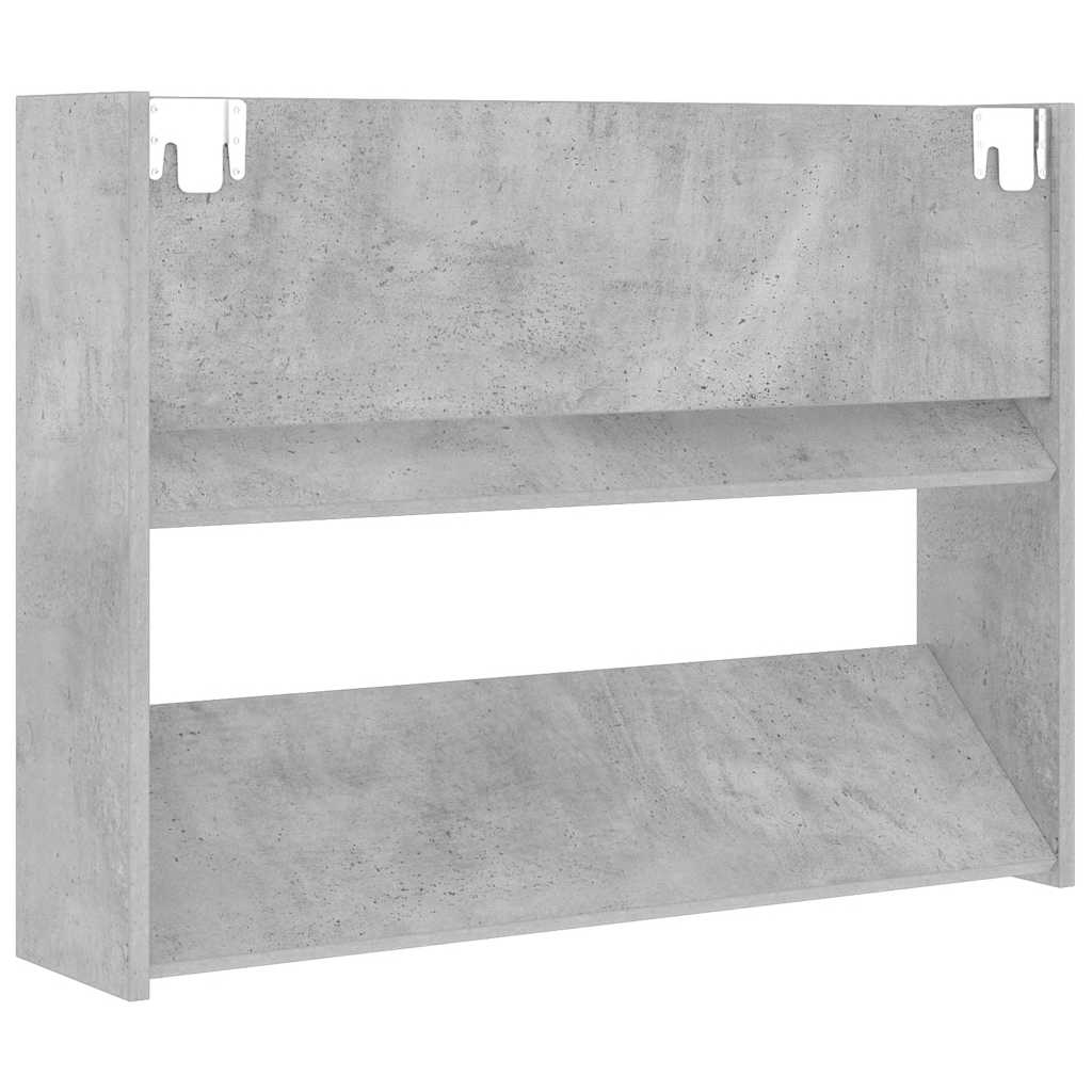 Wandschoenenkast 80x18x60 cm bewerkt hout betongrijs is nu te koop bij PeponiXL, paradijselijk wonen!
