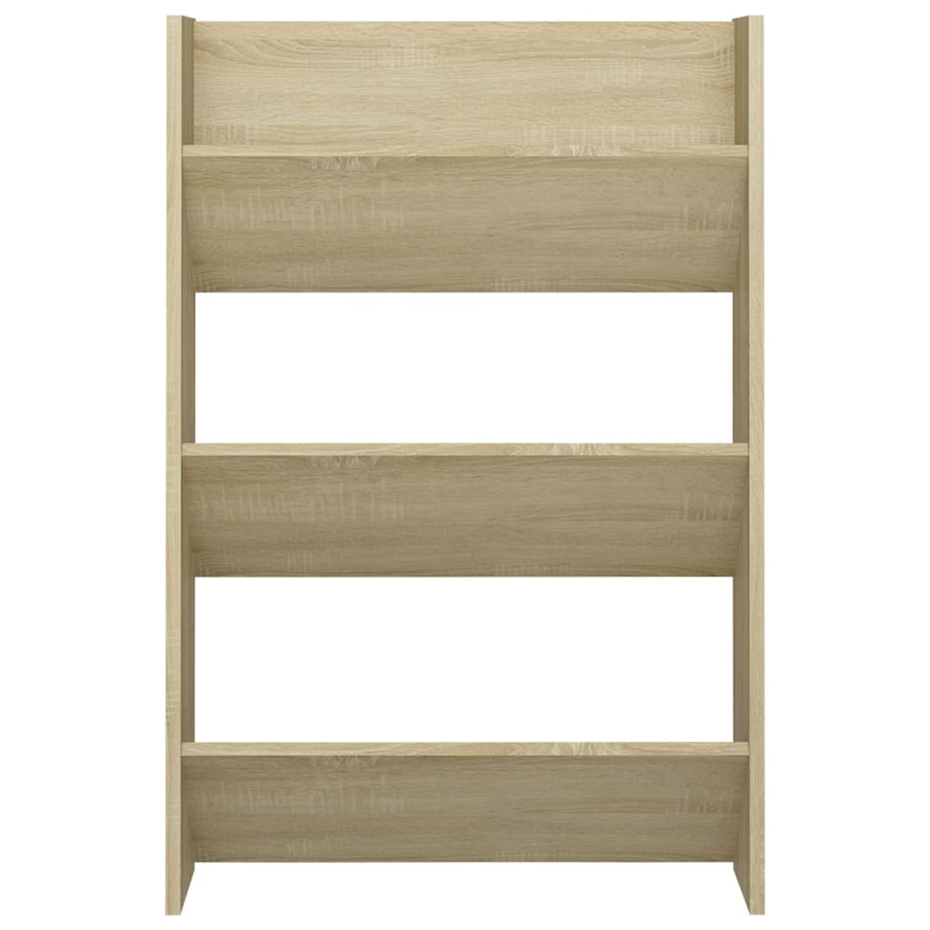 Wandschoenenkast 60x18x90 cm spaanplaat sonoma eikenkleurig is nu te koop bij PeponiXL, paradijselijk wonen!