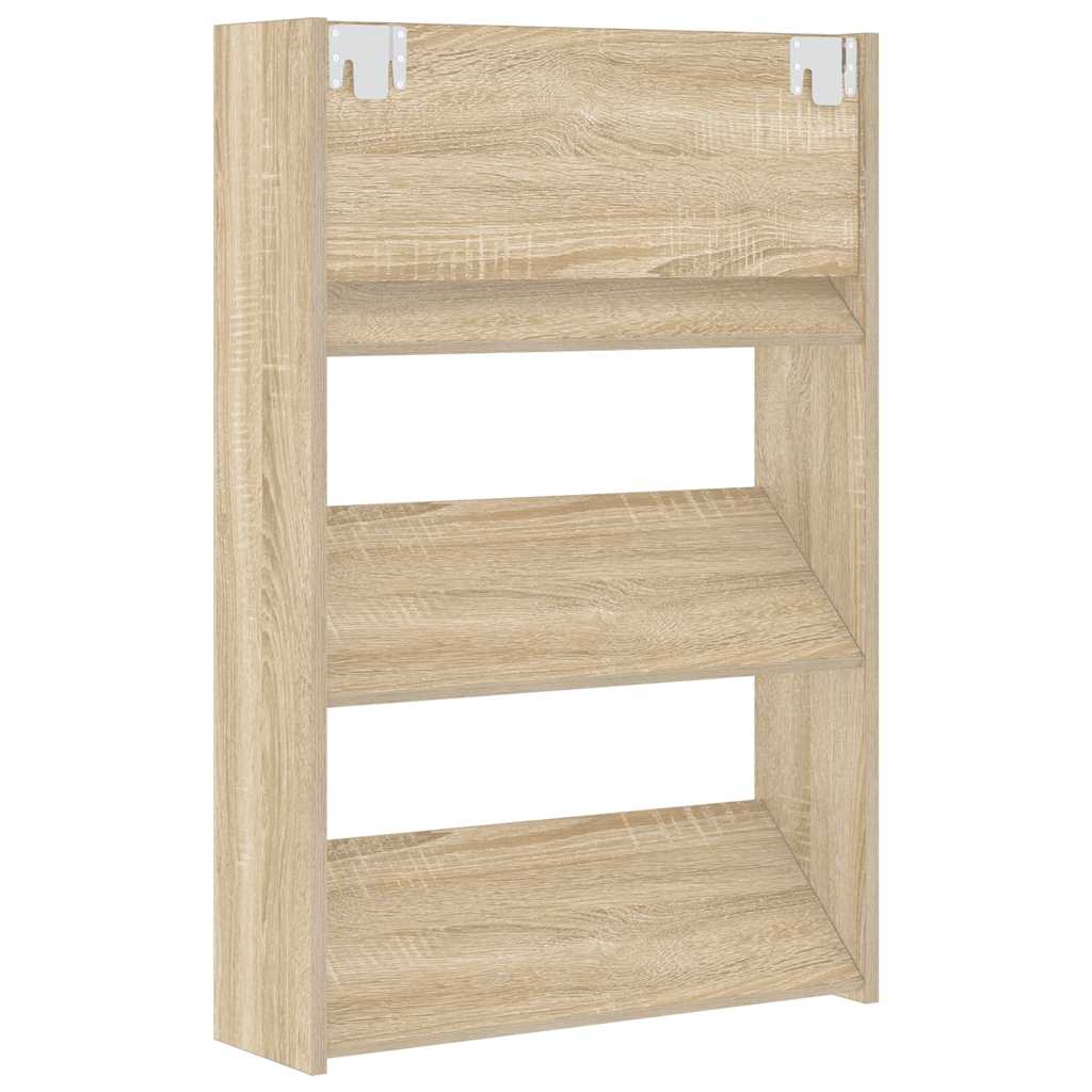 Wandschoenenkast 60x18x90 cm spaanplaat sonoma eikenkleurig is nu te koop bij PeponiXL, paradijselijk wonen!