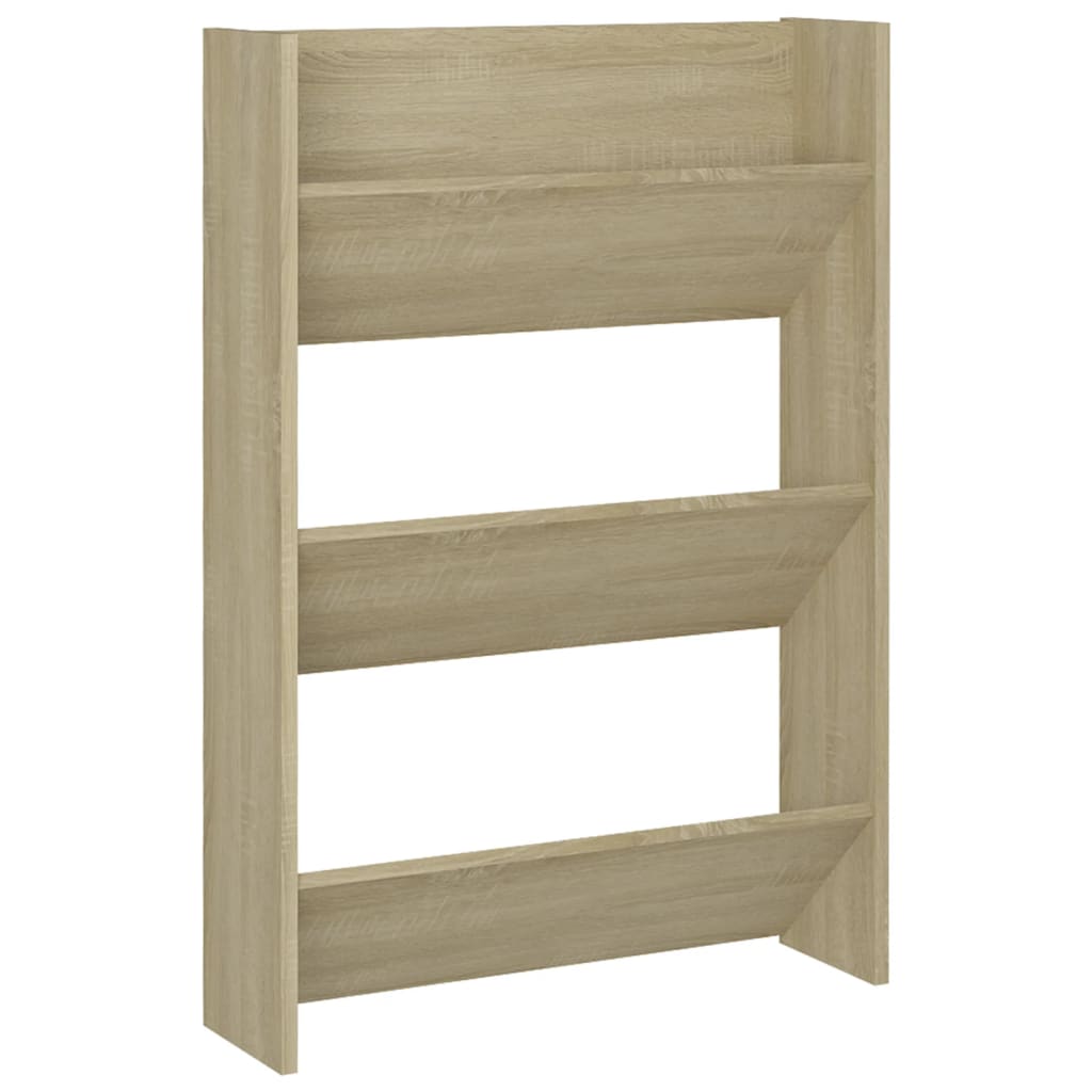 Wandschoenenkasten 2 st 60x18x90 cm spaanplaat sonoma eiken is nu te koop bij PeponiXL, paradijselijk wonen!
