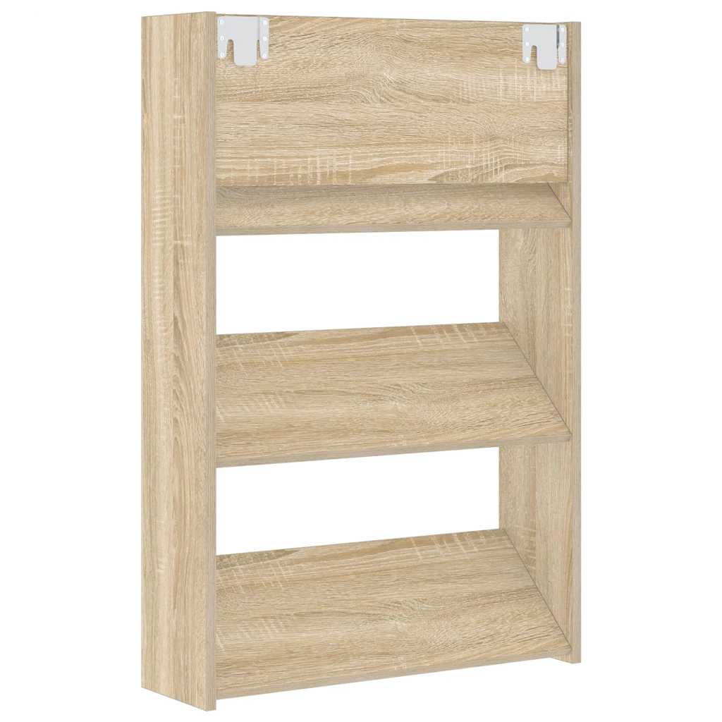 Wandschoenenkasten 2 st 60x18x90 cm spaanplaat sonoma eiken is nu te koop bij PeponiXL, paradijselijk wonen!