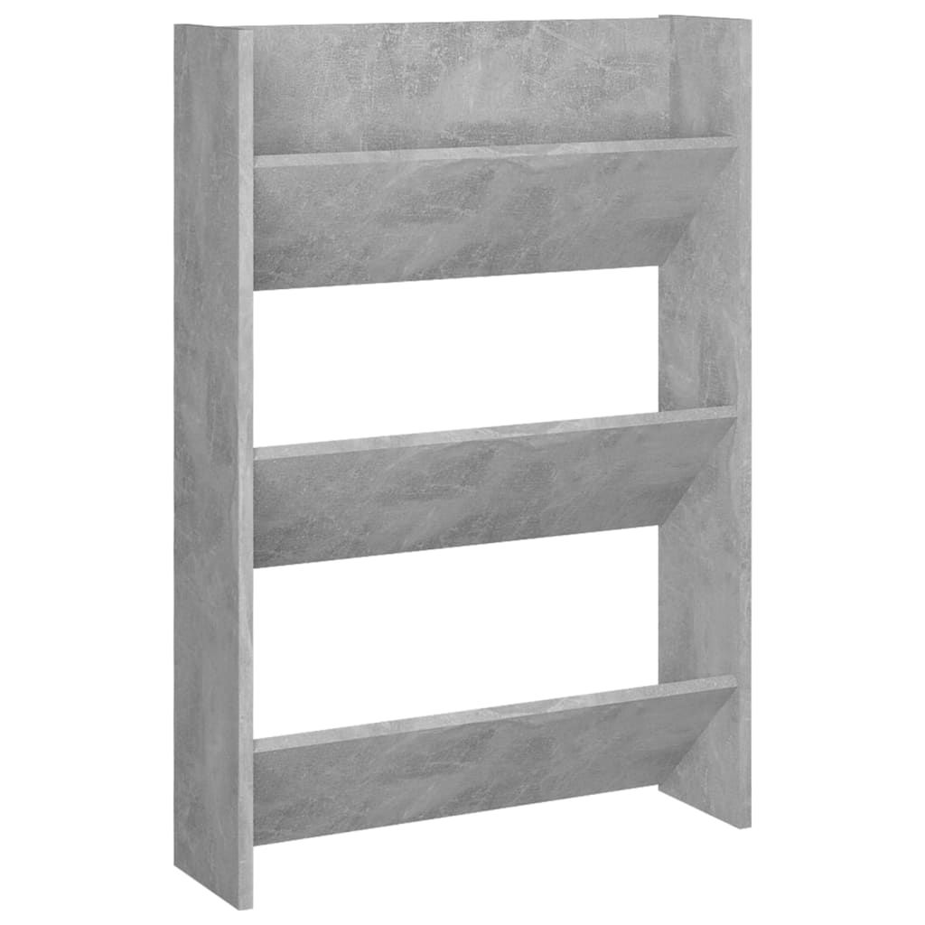 Wandschoenenkast 60x18x90 cm spaanplaat betongrijs is nu te koop bij PeponiXL, paradijselijk wonen!