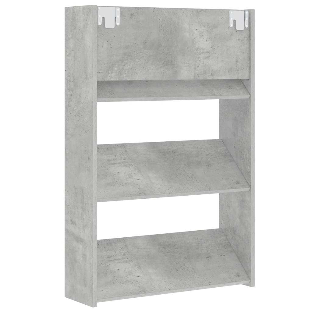 Wandschoenenkast 60x18x90 cm spaanplaat betongrijs is nu te koop bij PeponiXL, paradijselijk wonen!
