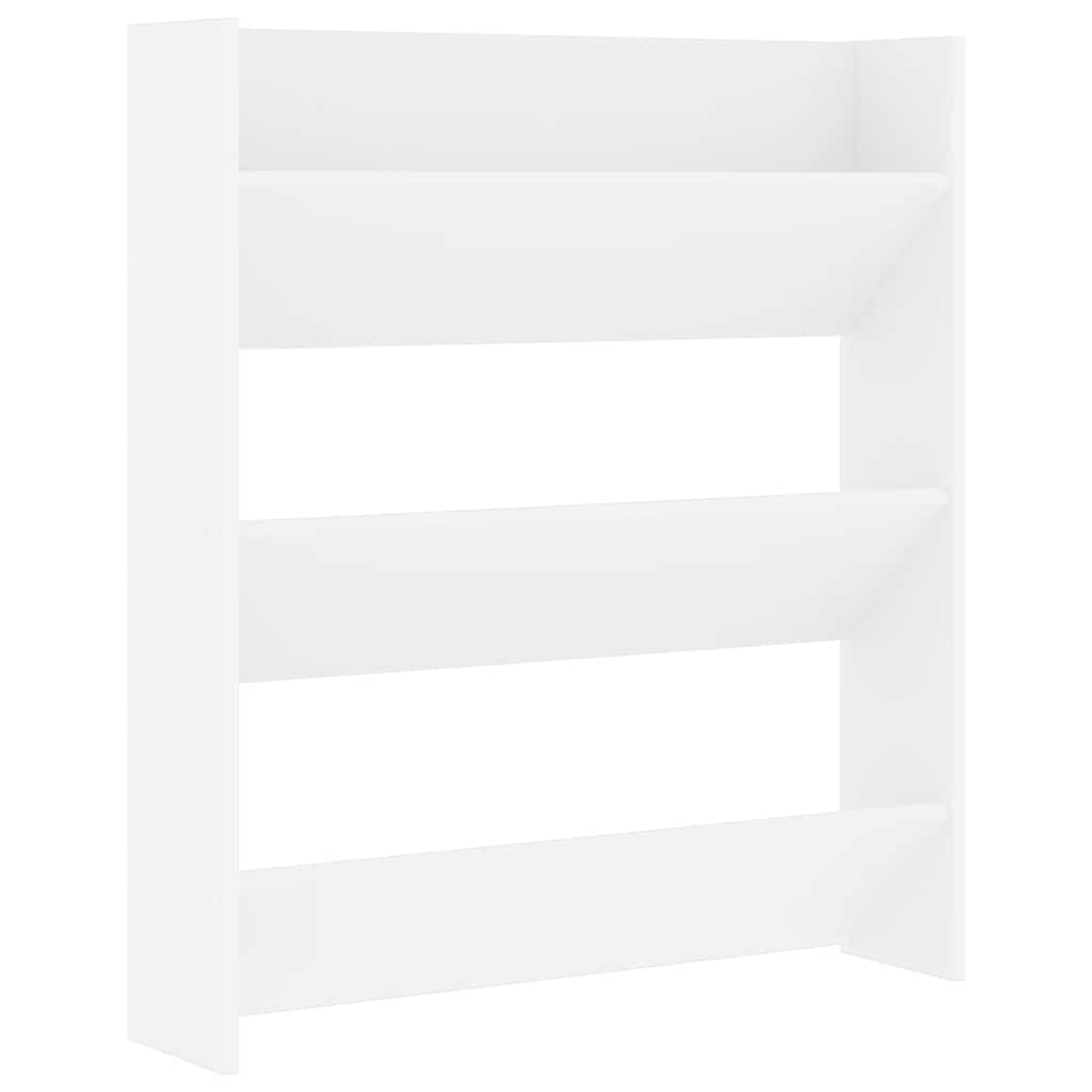 Wandschoenenkast 80x18x90 cm bewerkt hout wit is nu te koop bij PeponiXL, paradijselijk wonen!
