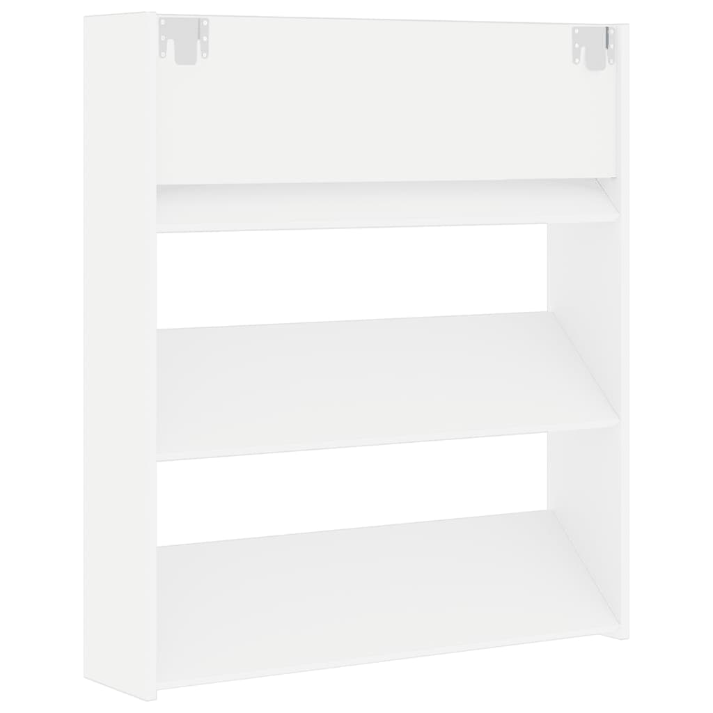 Wandschoenenkast 80x18x90 cm bewerkt hout wit is nu te koop bij PeponiXL, paradijselijk wonen!