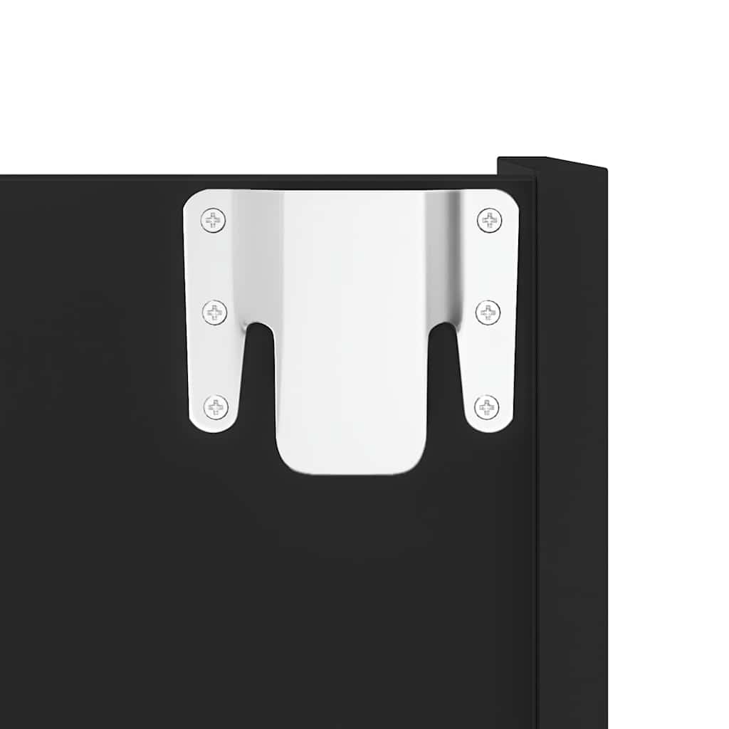 Wandschoenenkast 80x18x90 cm bewerkt hout zwart is nu te koop bij PeponiXL, paradijselijk wonen!