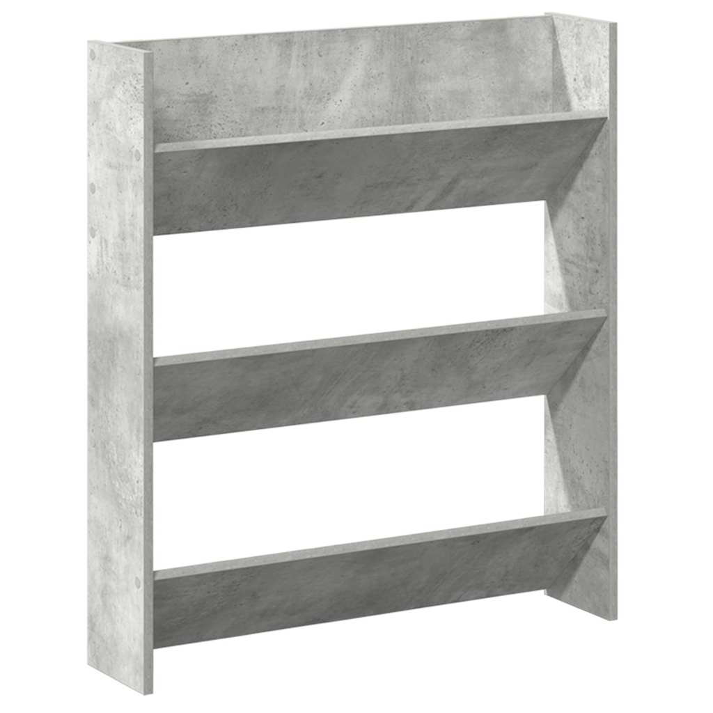 Wandschoenenkast 80x18x90 cm spaanplaat betongrijs is nu te koop bij PeponiXL, paradijselijk wonen!