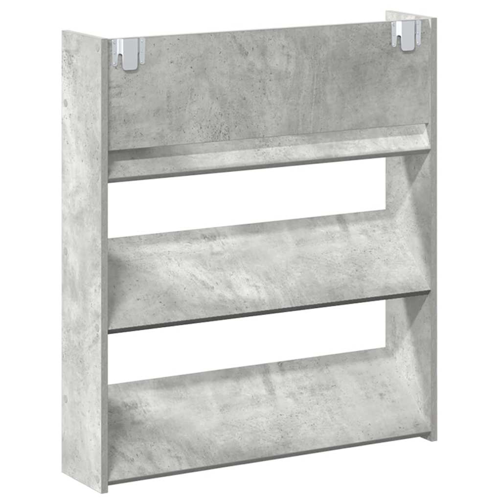 Wandschoenenkast 80x18x90 cm spaanplaat betongrijs is nu te koop bij PeponiXL, paradijselijk wonen!