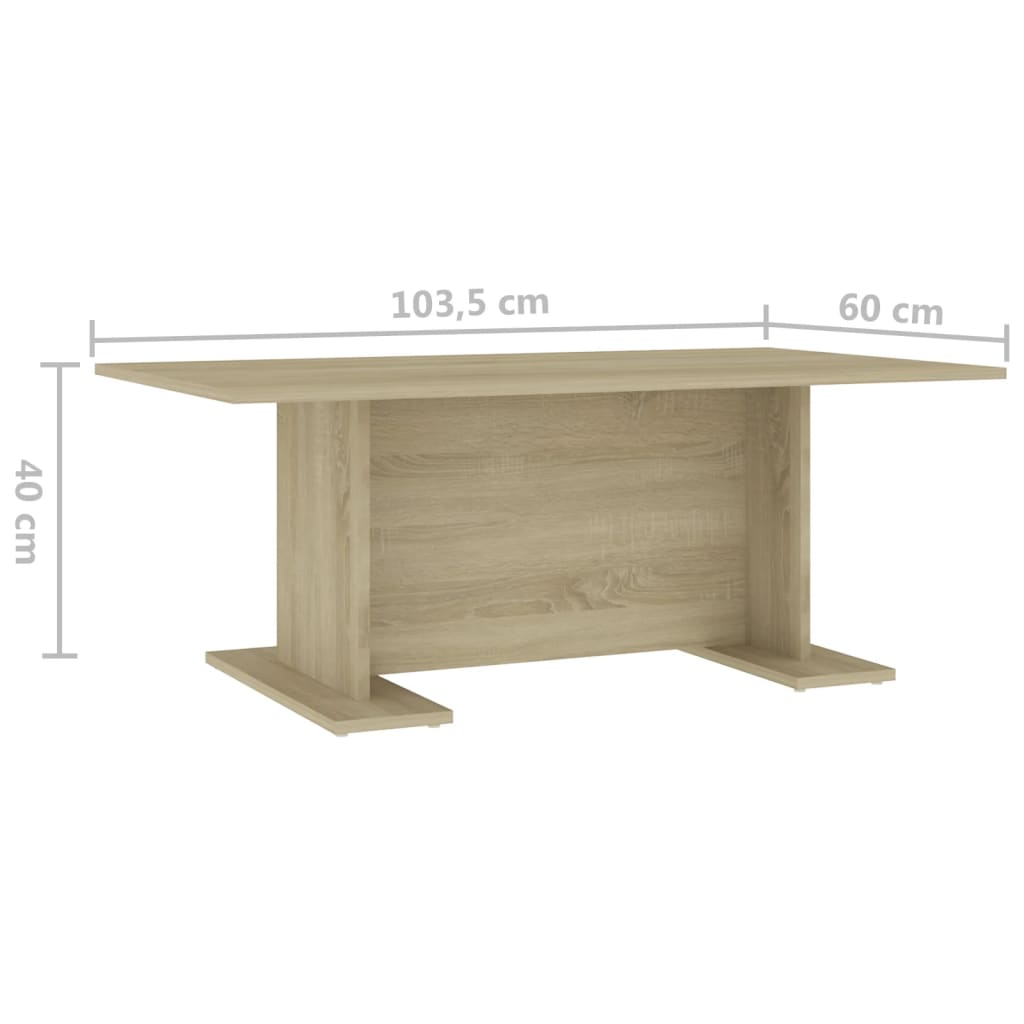 Salontafel 103,5x60x40 cm bewerkt hout sonoma eikenkleurig is nu te koop bij PeponiXL, paradijselijk wonen!