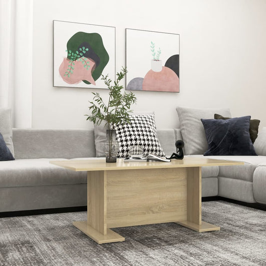 Salontafel 103,5x60x40 cm bewerkt hout sonoma eikenkleurig is nu te koop bij PeponiXL, paradijselijk wonen!
