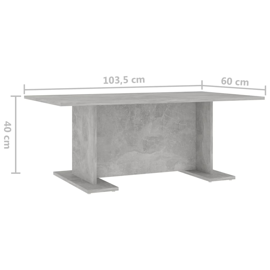Salontafel 103,5x60x40 cm bewerkt hout betongrijs is nu te koop bij PeponiXL, paradijselijk wonen!