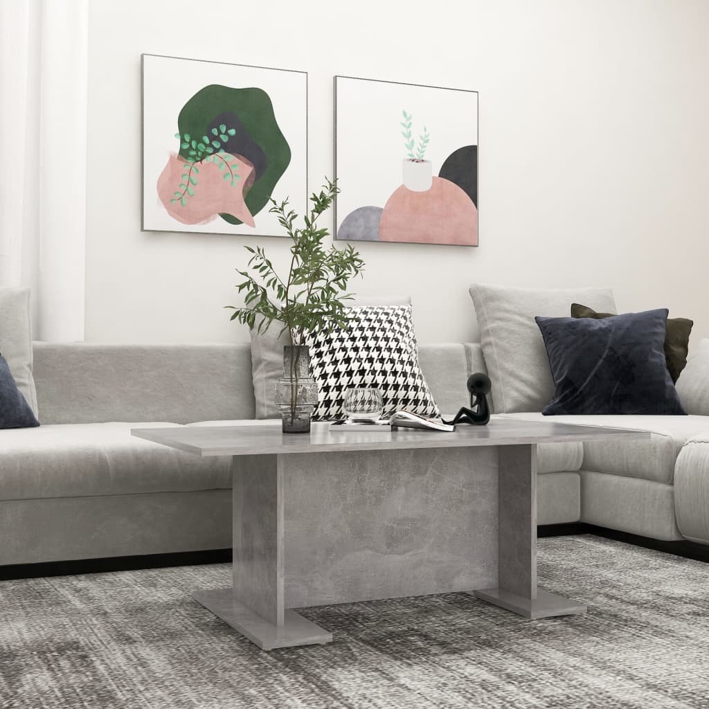 Salontafel 103,5x60x40 cm bewerkt hout betongrijs is nu te koop bij PeponiXL, paradijselijk wonen!