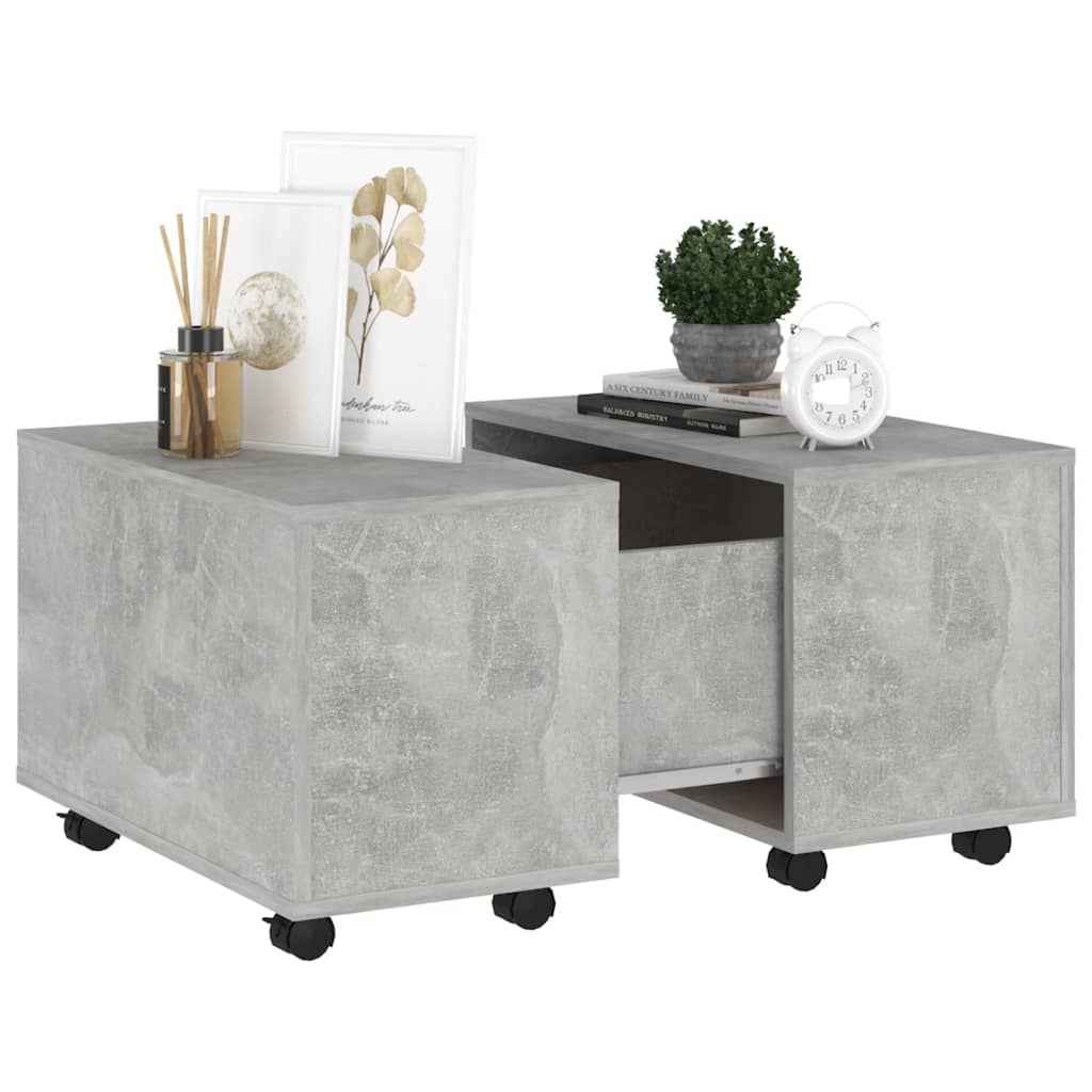 Salontafel 60x60x38 cm bewerkt hout betongrijs is nu te koop bij PeponiXL, paradijselijk wonen!