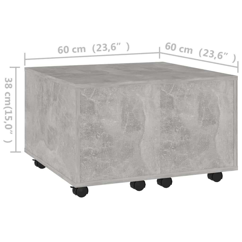 Salontafel 60x60x38 cm bewerkt hout betongrijs is nu te koop bij PeponiXL, paradijselijk wonen!