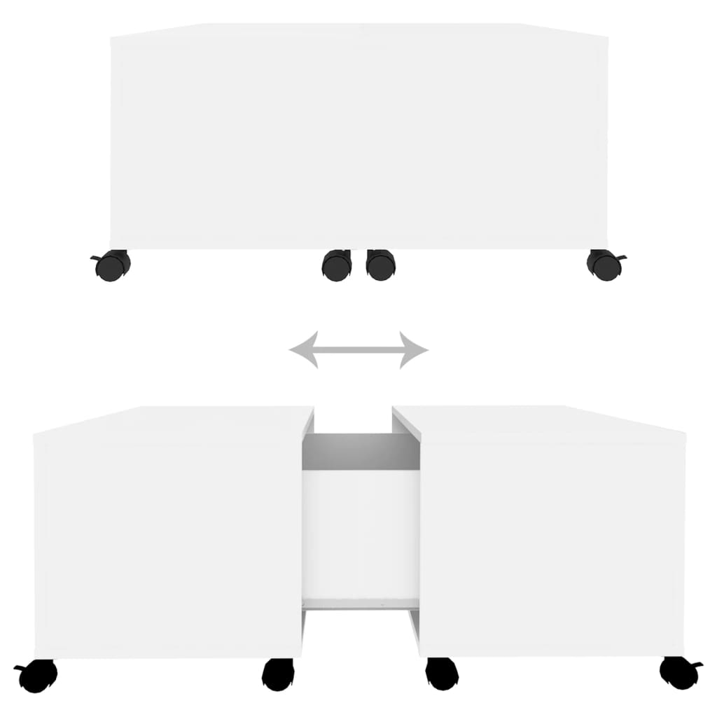 Salontafel 75x75x38 cm bewerkt hout wit is nu te koop bij PeponiXL, paradijselijk wonen!