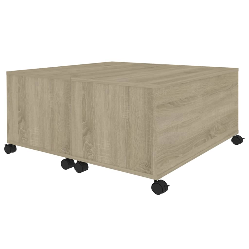 Salontafel 75x75x38 cm bewerkt hout sonoma eikenkleurig is nu te koop bij PeponiXL, paradijselijk wonen!