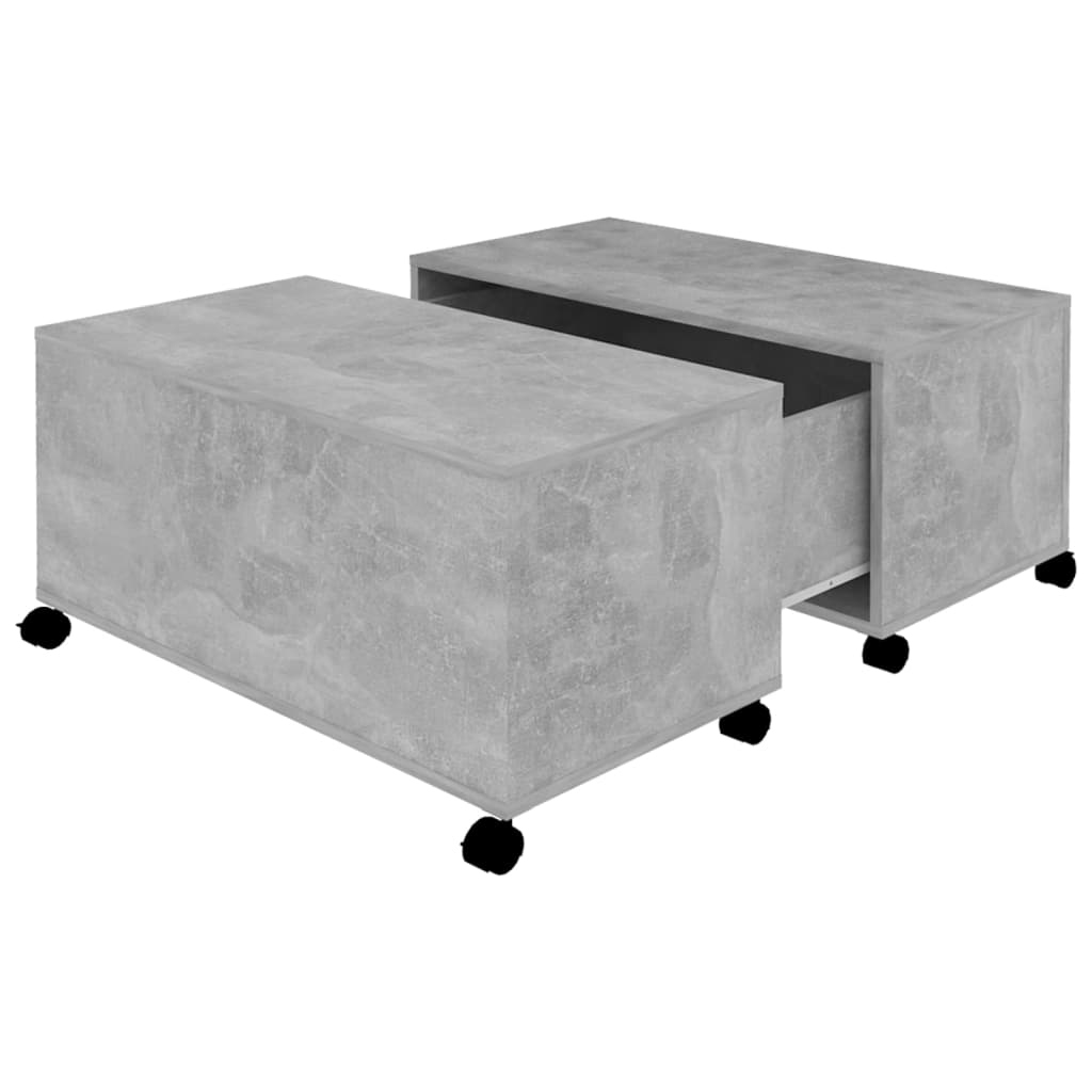 Salontafel 75x75x38 cm bewerkt hout betongrijs is nu te koop bij PeponiXL, paradijselijk wonen!