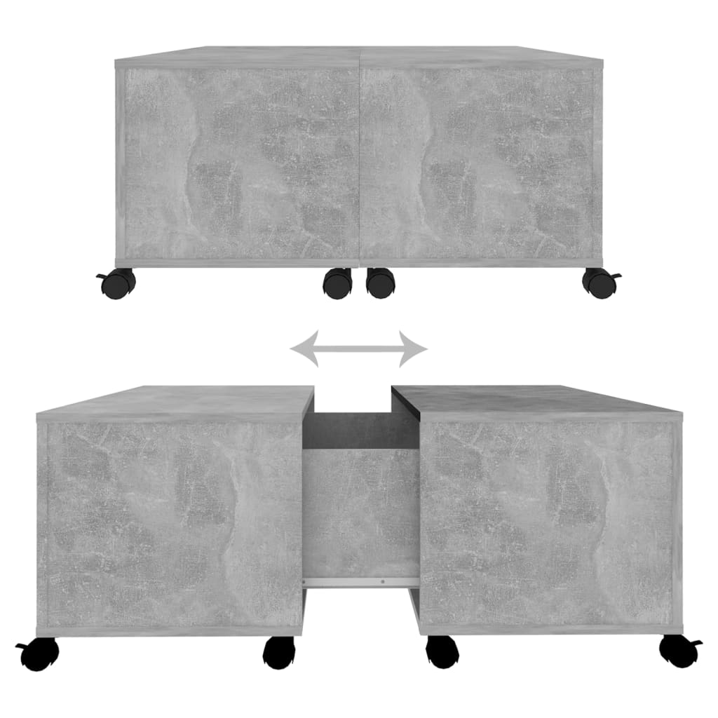 Salontafel 75x75x38 cm bewerkt hout betongrijs is nu te koop bij PeponiXL, paradijselijk wonen!