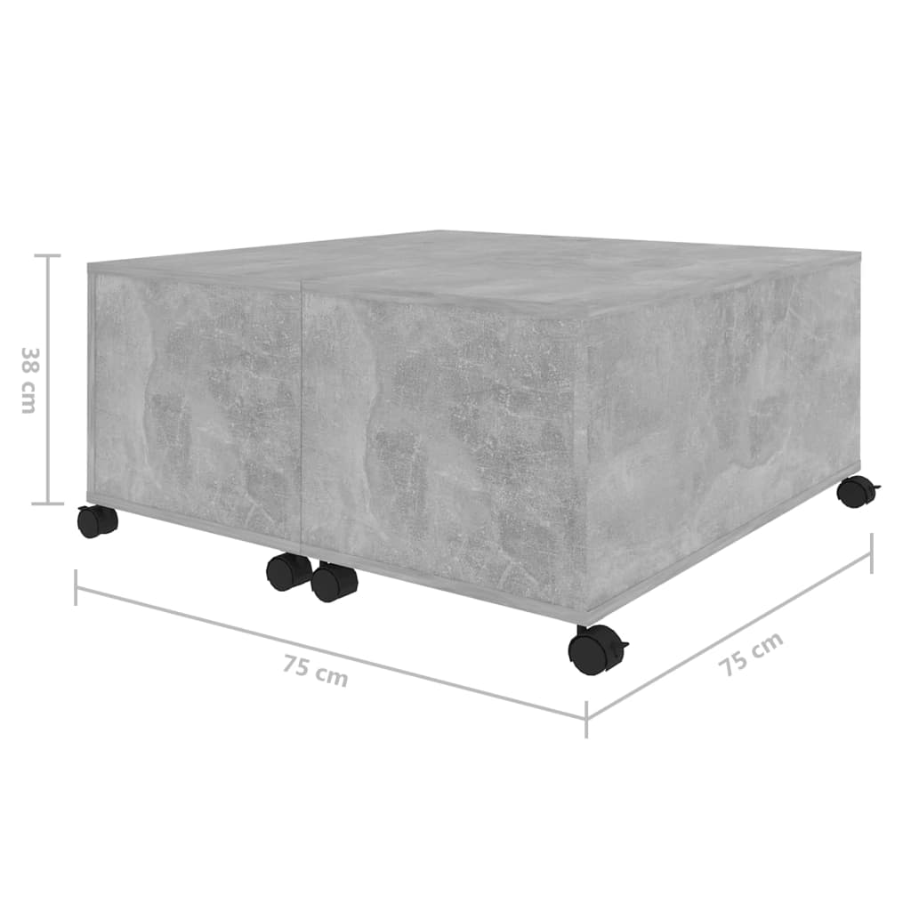 Salontafel 75x75x38 cm bewerkt hout betongrijs is nu te koop bij PeponiXL, paradijselijk wonen!